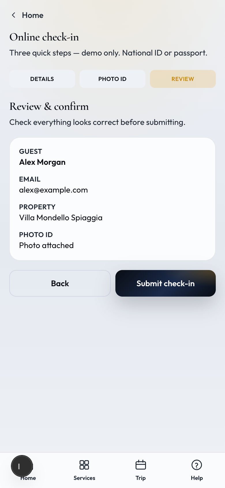 Access unlocked on guest stay dashboard